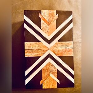 Marquetry Geometric Inlayed Covered Moderne Box  brown black ivory